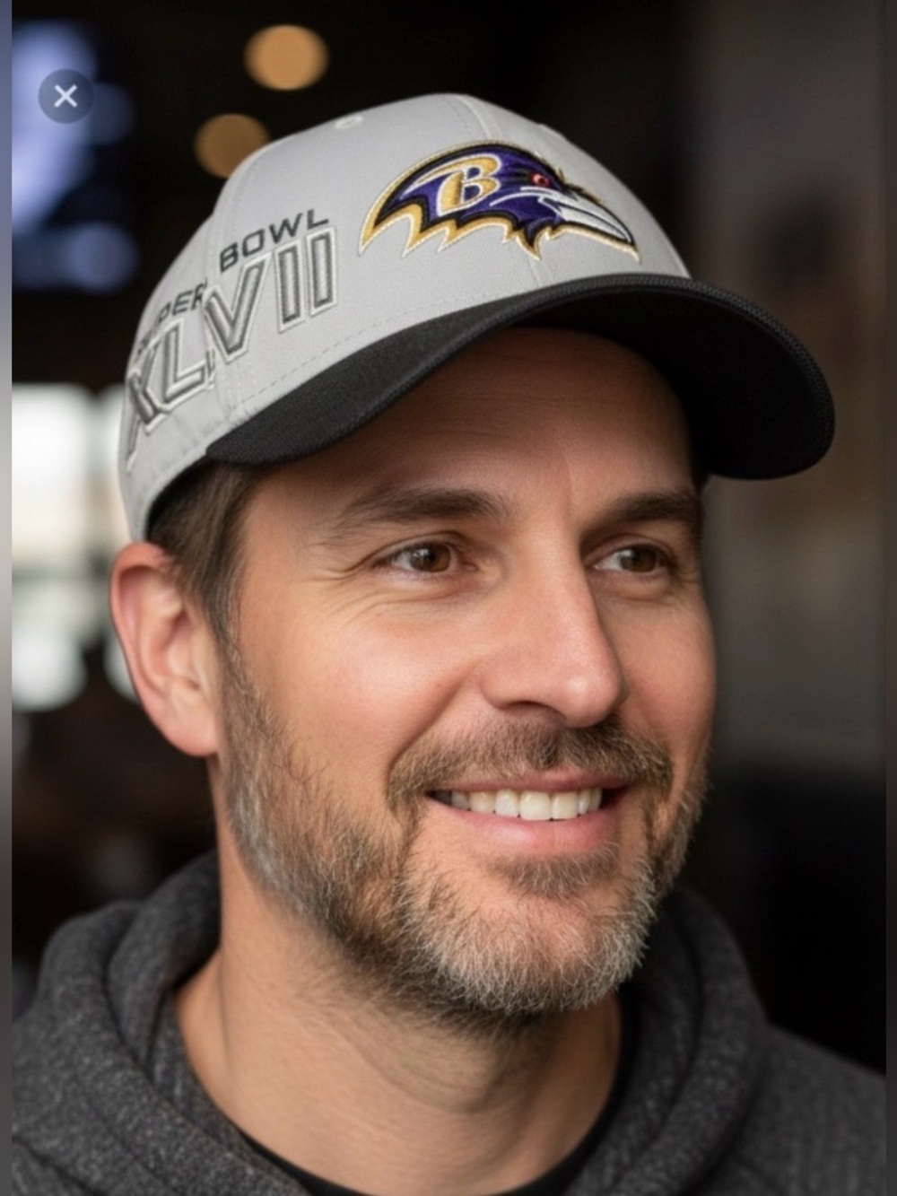 New Era 39THIRTY Baltimore Ravens Super Bowl XLVII Champions Hat S/M EUC